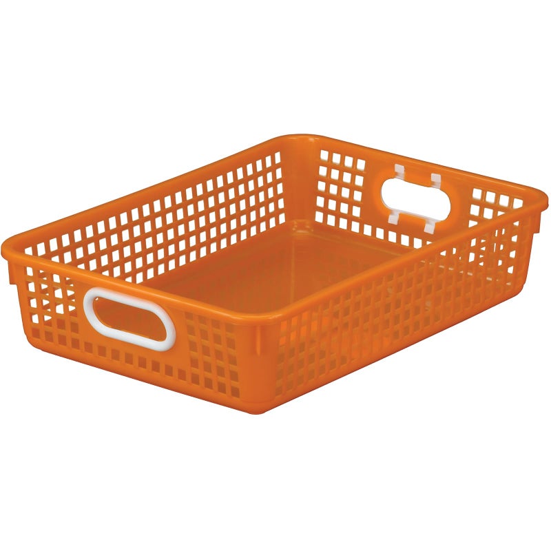 Really Good Stuff Multi-Purpose Small Desktop Paper Storage Baskets, 14" x 10" x 3.25", Set of 4, Neon Group Colors, Classroom Organization, Stackable Mesh Plastic Baskets with Grip Handles - Image 5